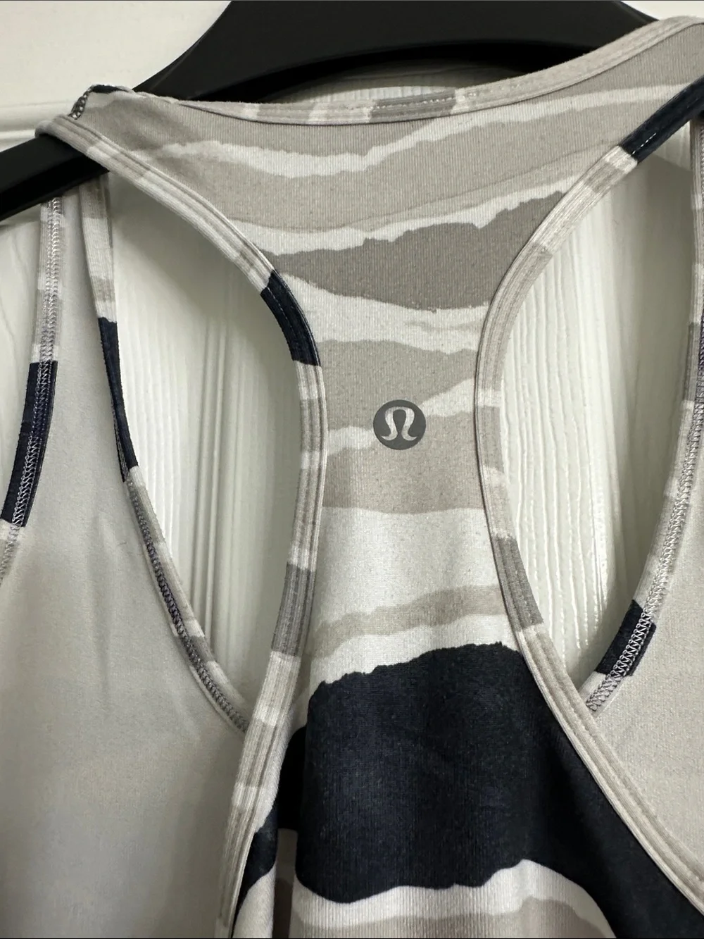lululemon athletica Gray & Navy Wave-Stripe Racerback Swim Tank